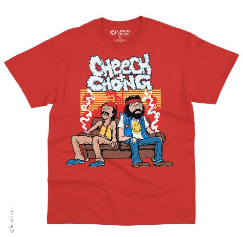 Mens Cheech And Chong Couch Locked T-Shirt - HalfMoonMusic