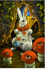 Alice In Wonderland White Rabbit Richard Biffle Art Tapestry - HalfMoonMusic