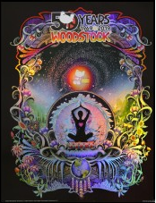 Reflective Foil Woodstock Poster - HalfMoonMusic