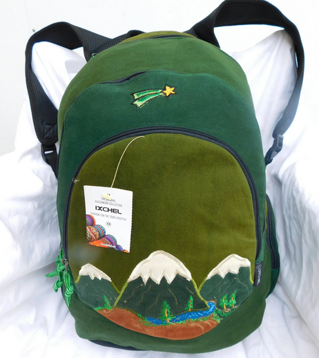 Denim Mountain Forest Scape Backpack - HalfMoonMusic