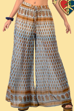 Womens Cotton Cheesecloth Dip-Dyed Around The Fairgrounds Wide Leg Pants - HalfMoonMusic