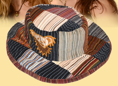 Grateful Dead Recycled Striped Corduroy Dancing Bear Bucket Hat - HalfMoonMusic