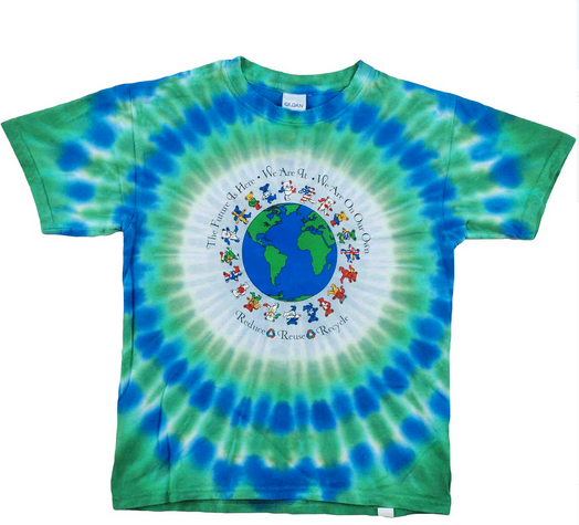 Youth Grateful Dead Recycle Around The World Tie-Dye T-Shirt - HalfMoonMusic