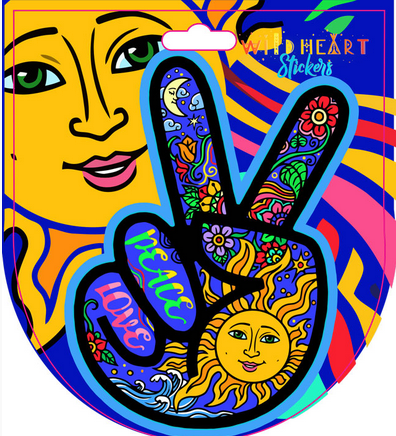 Peace Love Hand Sign Sticker - HalfMoonMusic