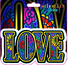 Floral LOVE Sticker - HalfMoonMusic