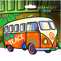 Peace Love VW Bus Sticker - HalfMoonMusic