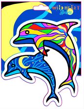 Sun & Moon Dolphins Sticker - HalfMoonMusic