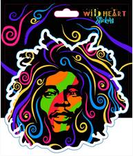 Bob Marley Hair Swirls Sticker - HalfMoonMusic