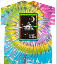 Mens Pink Floyd Tie-Dye Prism Moon T-Shirt - HalfMoonMusic