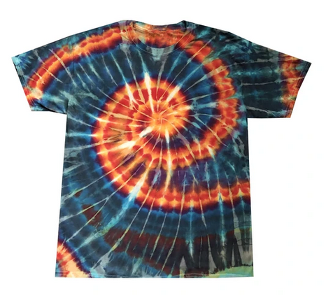 Mens Hot & Cold Spiral Tie-Dye T-Shirt - HalfMoonMusic