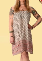 Womens Cotton Printed Lightweight String Dress - HalfMoonMusic