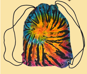 Electric FOrest Tie-Dye Drawstring Bag - HalfMoonMusic
