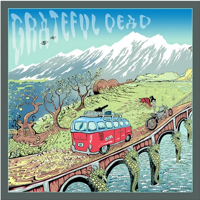 Grateful Dead Bus On The Bridge Art Print - HalfMoonMusic