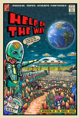 Help On The Way Alien Art Print - HalfMoonMusic