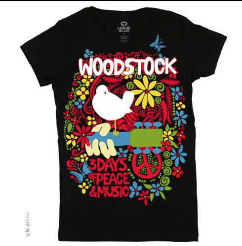 Womens Woodstock Aquarian Exposition T-Shirt - HalfMoonMusic