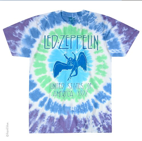 Mens Led Zeppelin Ramble On Tie-Dye T-Shirt - HalfMoonMusic
