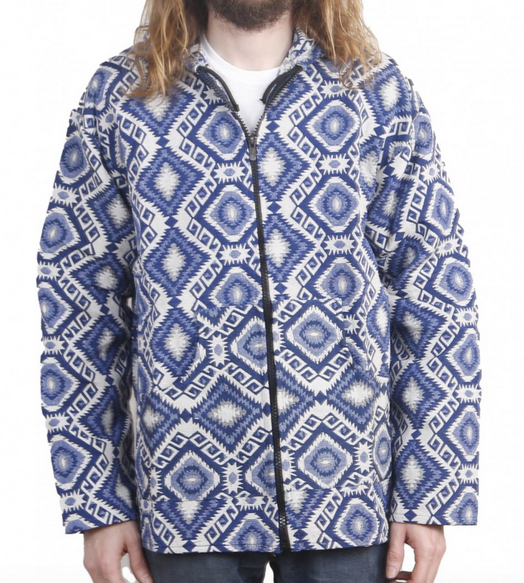Diamond Print Zip-Up Baja Hoodie - HalfMoonMusic