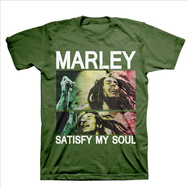 Mens Bob Marley Satisfy My Soul T-Shirt - HalfMoonMusic