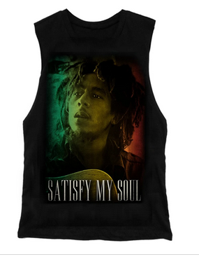 Mens Bob Marley Satisfy My Soul Tank Top - HalfMoonMusic