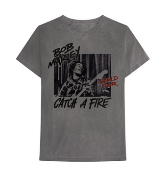 Mens Bob Marley Catch A Fire World Tour T-Shirt - HalfMoonMusic