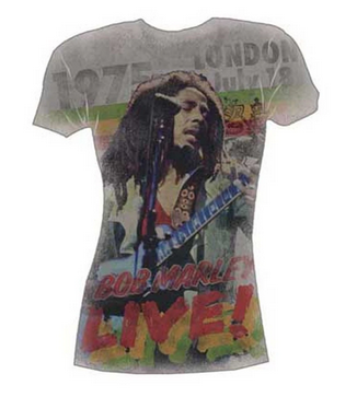 Ladies Bob Marley Catch A Fire London T-Shirt - HalfMoonMusic