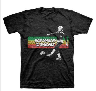 Mens Bob Marley Rasta Soccer Stripe T-Shirt - HalfMoonMusic
