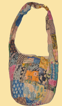 Patchwork Printed Cotton Peddler Bag - HalfMoonMusic