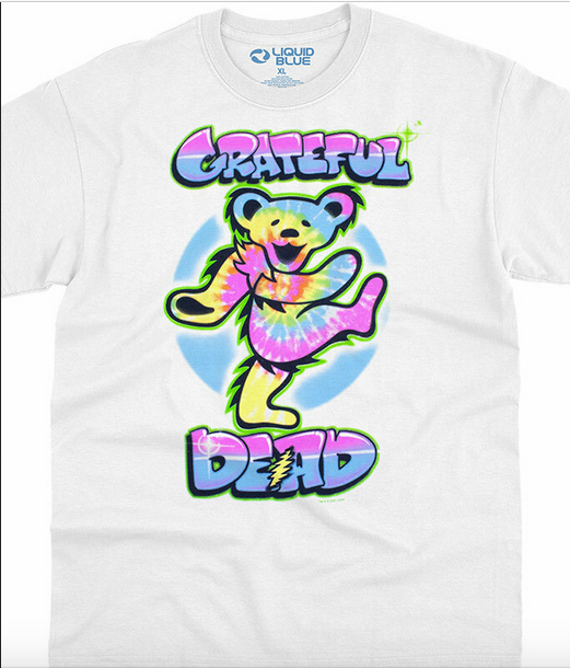 Mens Grateful Dead Carnival Bear White T-Shirt - HalfMoonMusic