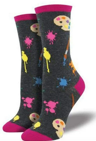 Womens Painter Palette Socks - HalfMoonMusic