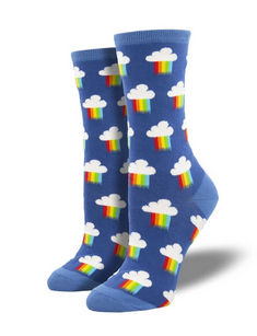 Womens Rainbow Rain Cloud Socks - HalfMoonMusic
