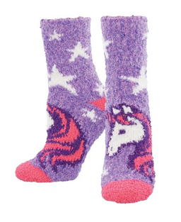 Womens Unicorn Dreams Fuzzy Socks - HalfMoonMusic