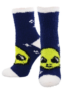 Womens Out Of This World Alien Fuzzy Socks - HalfMoonMusic