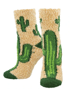 Womens Prickly Soft Cactus Fuzzy Socks - HalfMoonMusic