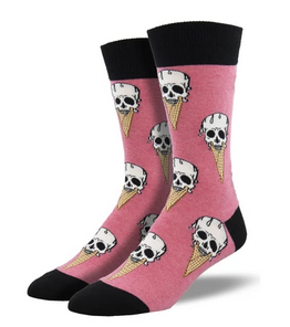 Mens Brain Freeze Skull Socks - HalfMoonMusic