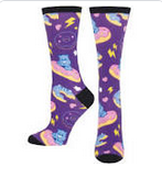 Womens Care Bears Donut Mess With Me Crew Socks - HalfMoonMusic