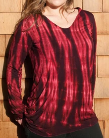Womens Spandex Tie-Dye Long-Sleeve Hoodie Top - HalfMoonMusic