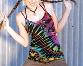 Womens Tie Dye Shredder Tank Top - HalfMoonMusic