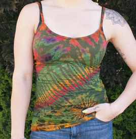 Womens Tie Dye Shredder Tank Top - HalfMoonMusic