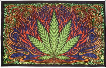 Hot Fire Leaf 3D Tapestry - HalfMoonMusic