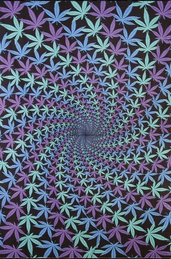 Night Leaf Spiral Tapestry - HalfMoonMusic