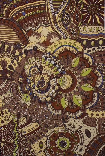 Plant Dream Trippy Mandala Tapestry - HalfMoonMusic