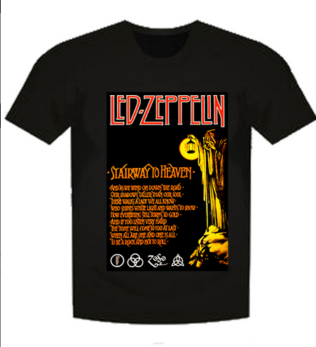 Mens Led Zeppelin Stairway To Heaven T-Shirt - HalfMoonMusic