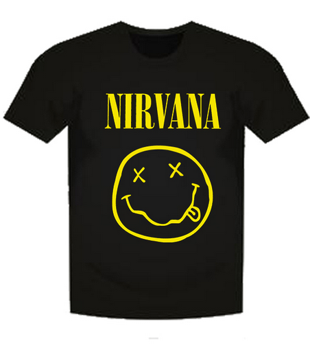 Mens Nirvana Classic Smiley Face T-Shirt - HalfMoonMusic