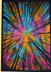 Tie-Dye Tree Lines Tapestry - HalfMoonMusic