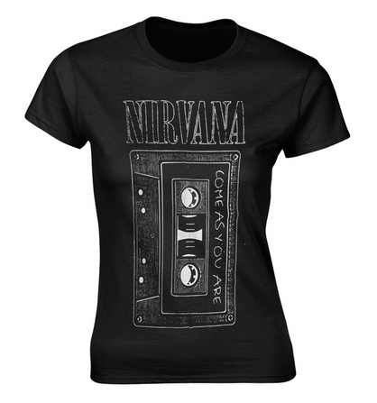 Ladies Nirvana Come As You Are Cassette T-Shirt - HalfMoonMusic