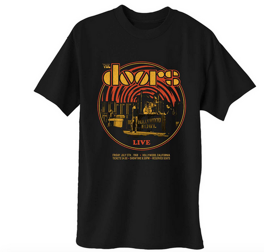 Mens The Doors Live '68 Retro Circle T-Shirt - HalfMoonMusic