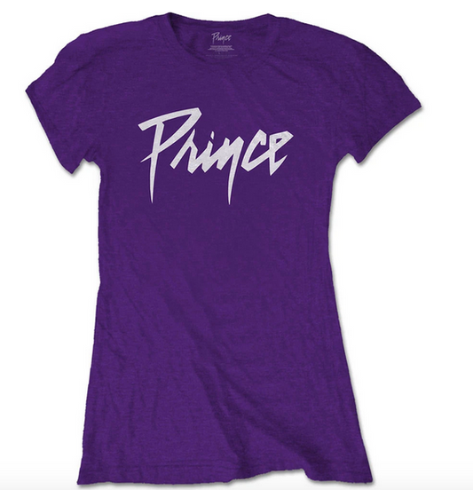 Ladies Prince Logo Purple T-Shirt - HalfMoonMusic