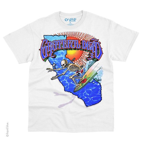 Mens Grateful Dead California Surfer T-Shirt - HalfMoonMusic