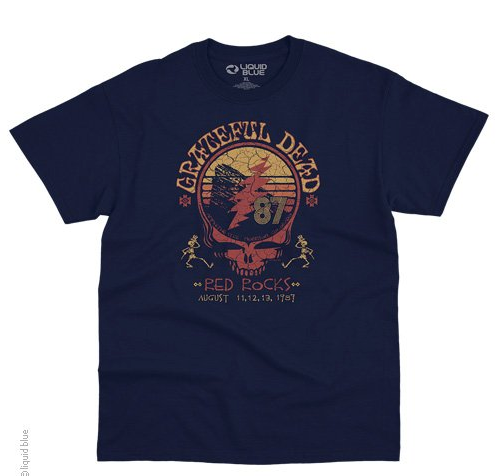 Mens Grateful Dead Red Rocks Stealie T-Shirt - HalfMoonMusic
