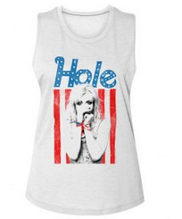 Womens Hole American Flag Sleeveless T-Shirt - HalfMoonMusic